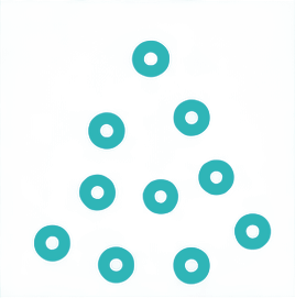 Abstract blue and black pattern with circular shapes on a light blue background.